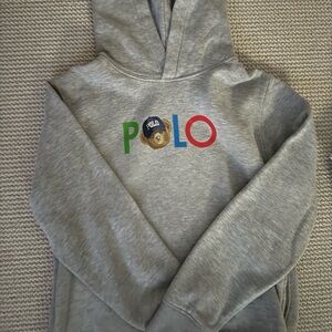 Polo by Ralph Lauren Kids Gray Hoodie with Multicolor Bear Logo